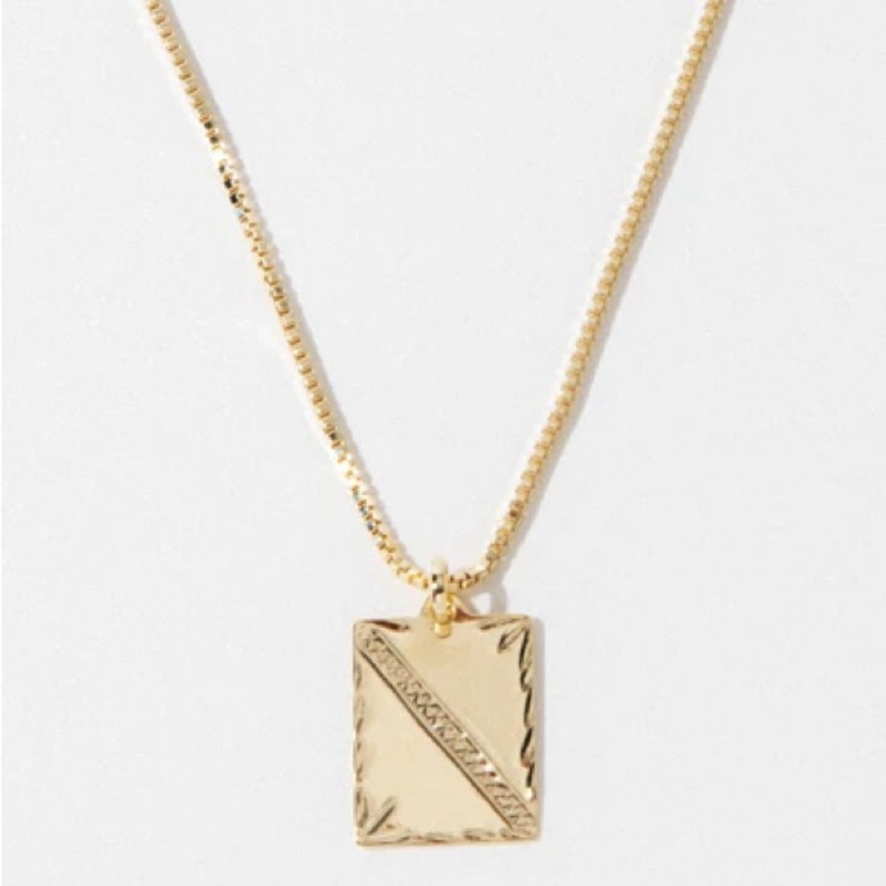 Child of Wild Luca 18K Gold Overlay Tag Necklace